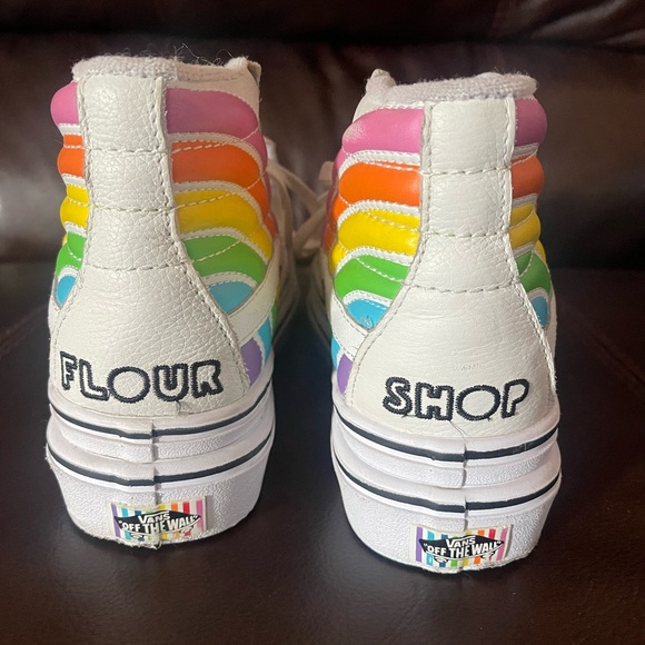 Vans hitop shoes Flour Shop x Super ComfyCush Sk8-Hi Rainbow size mens 5.5 - Picture 2 of 7